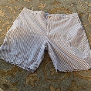 POLO  Striped Seersucker Shorts - White & Blue size 38 $40